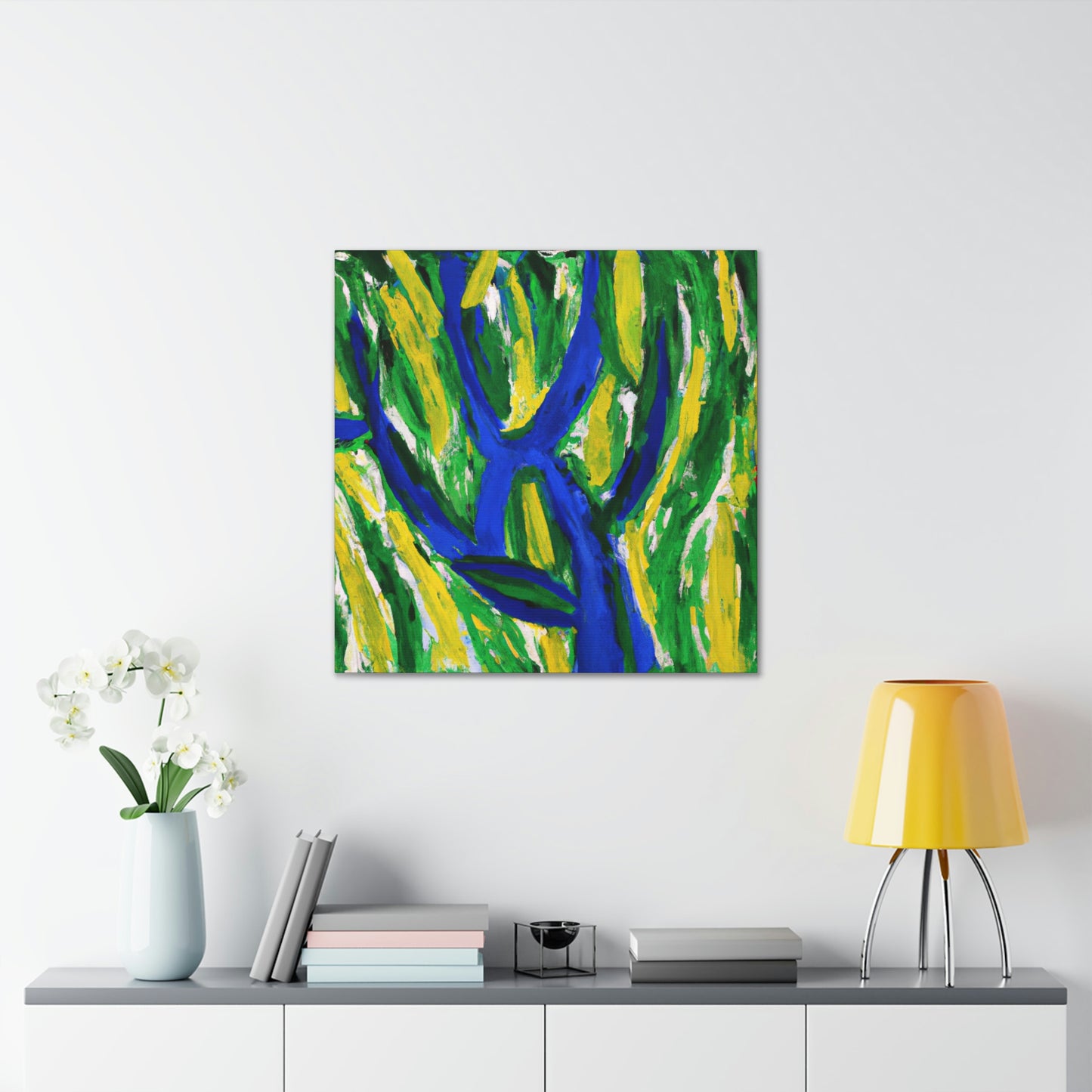 "Willow Tree in Moonlight" - Canvas