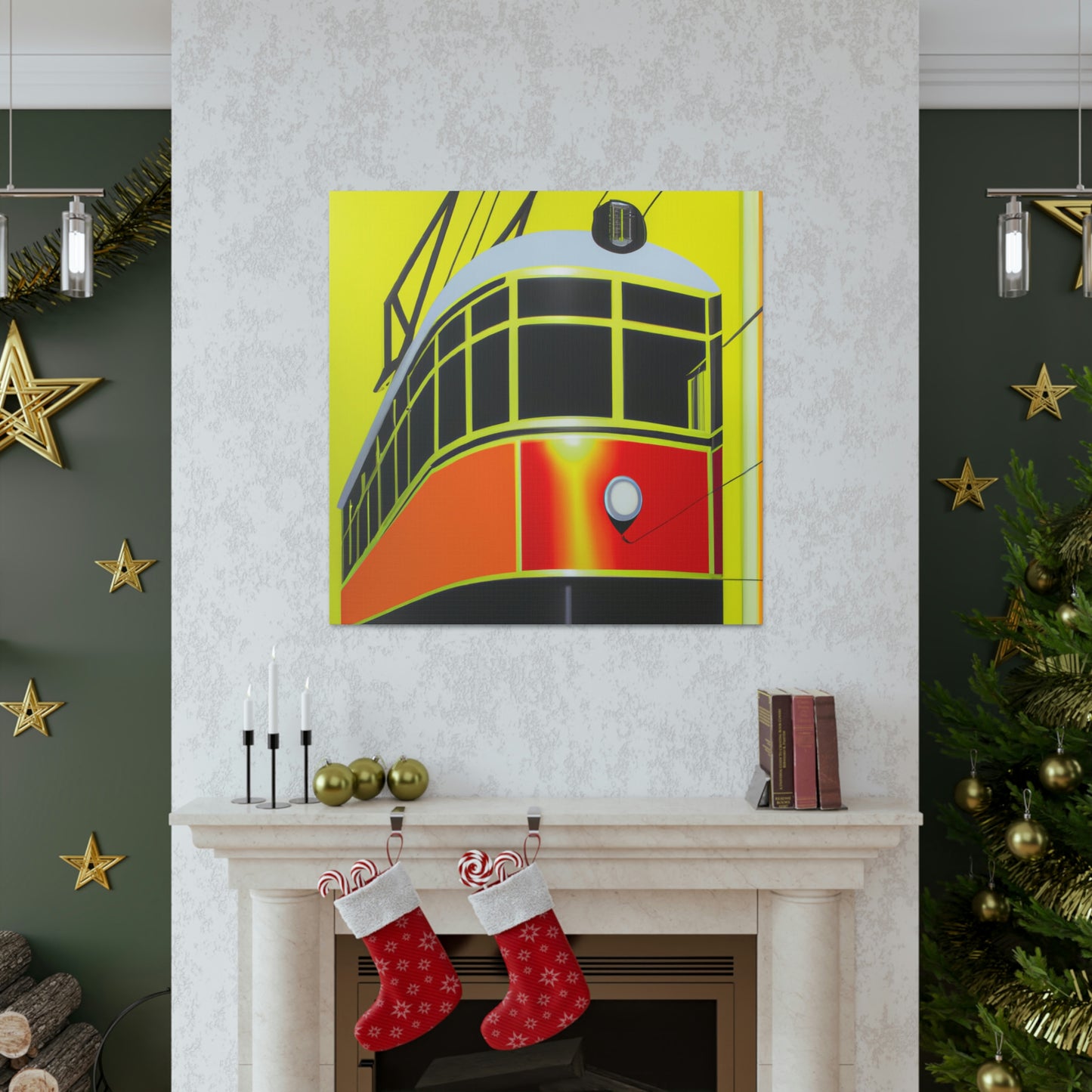 "Electric Tram Ablaze" - Canvas