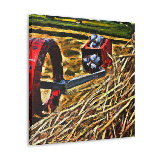 "Hay Balers Bustling Color" - Canvas