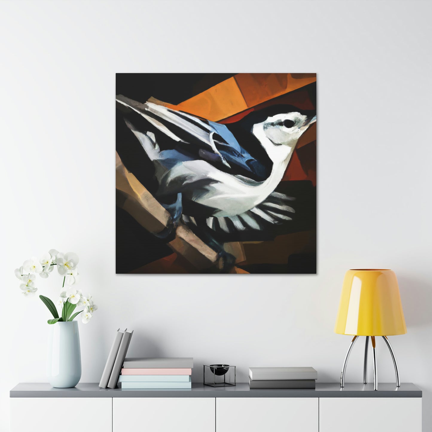 "Nuthatch in Art Deco" - Canvas