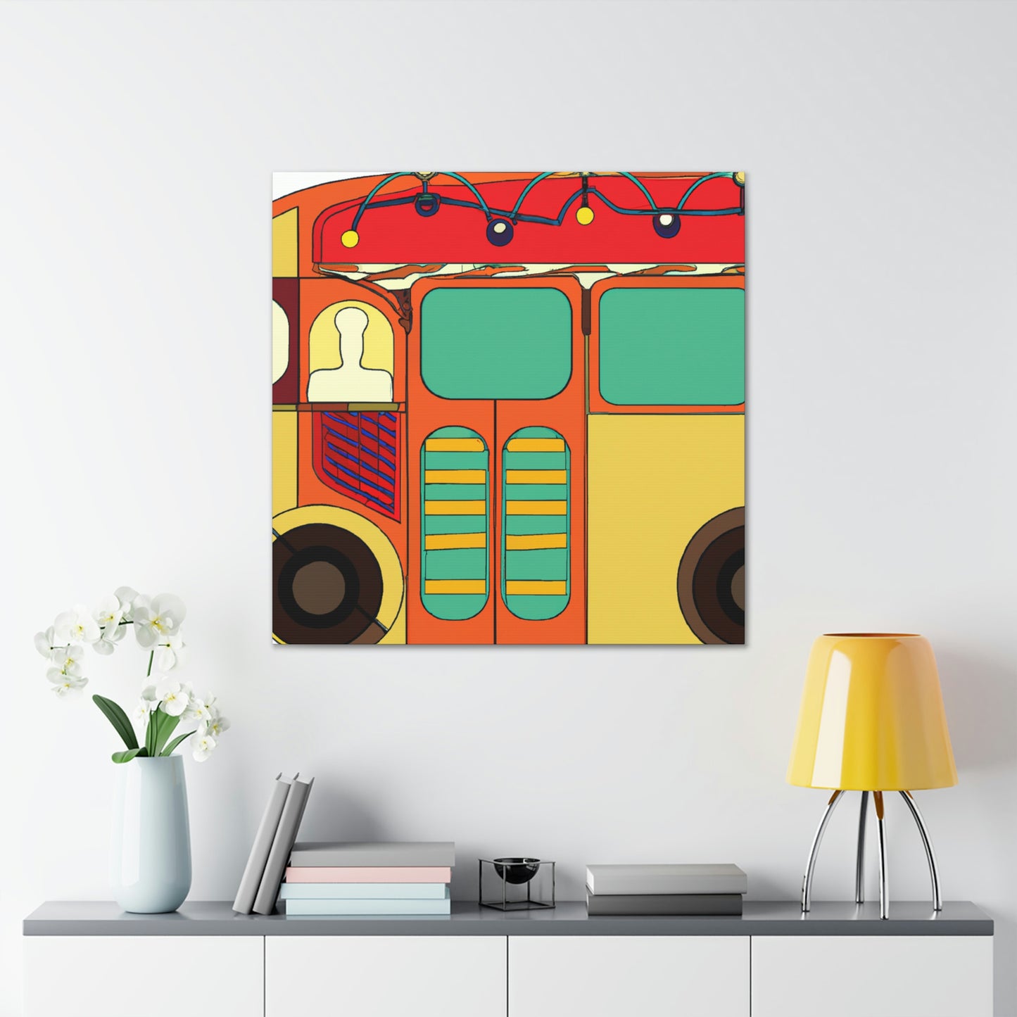 "Bus In Art Deco" - Canvas