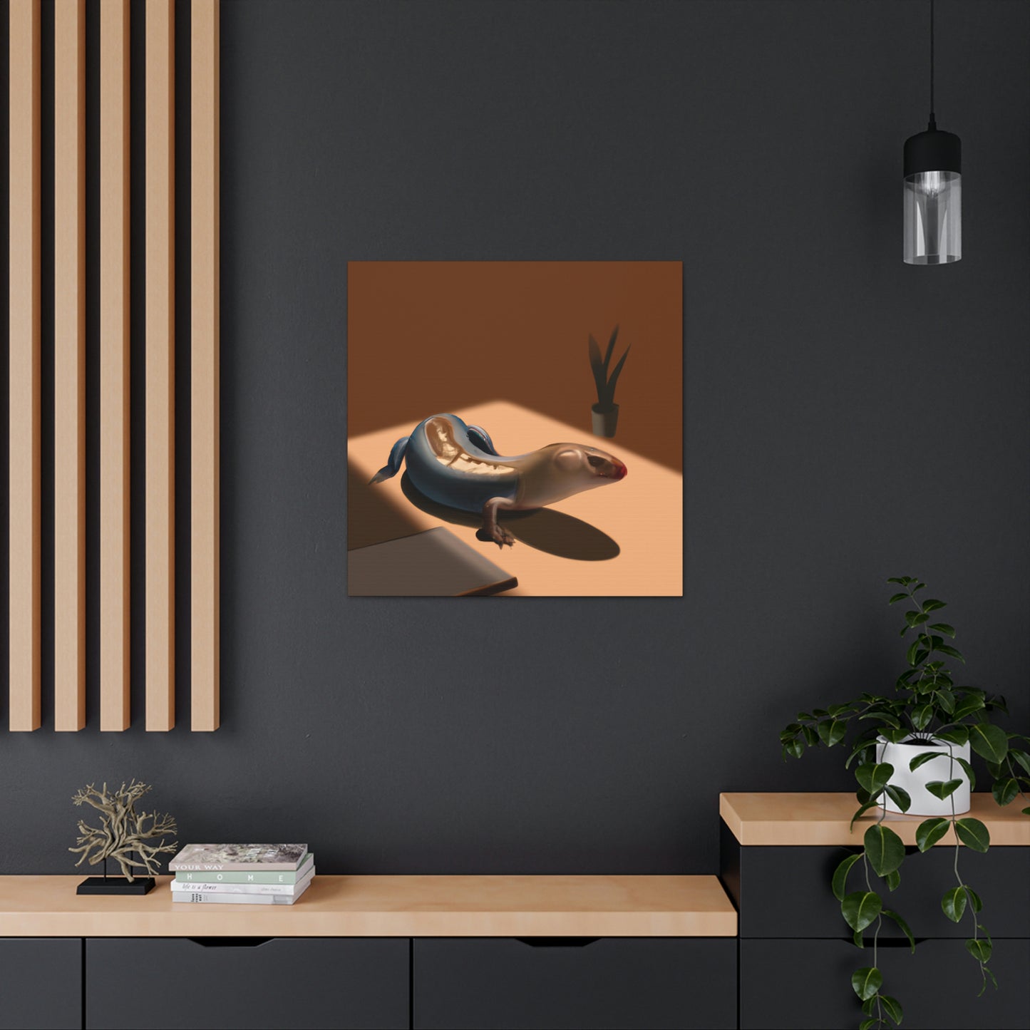 "Blue-Tongued Skink Zen" - Canvas