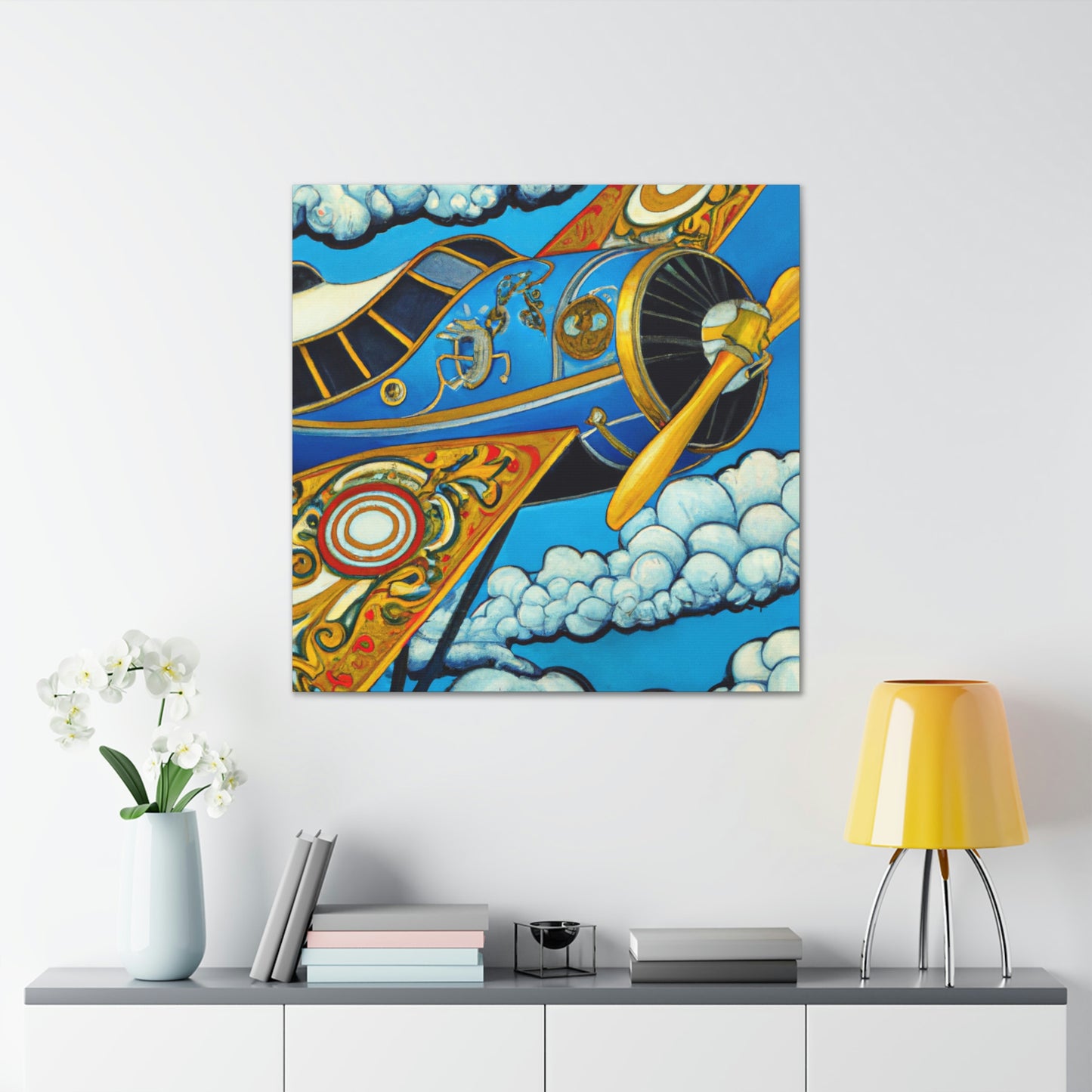 "Vintage Plane Symphony" - Canvas