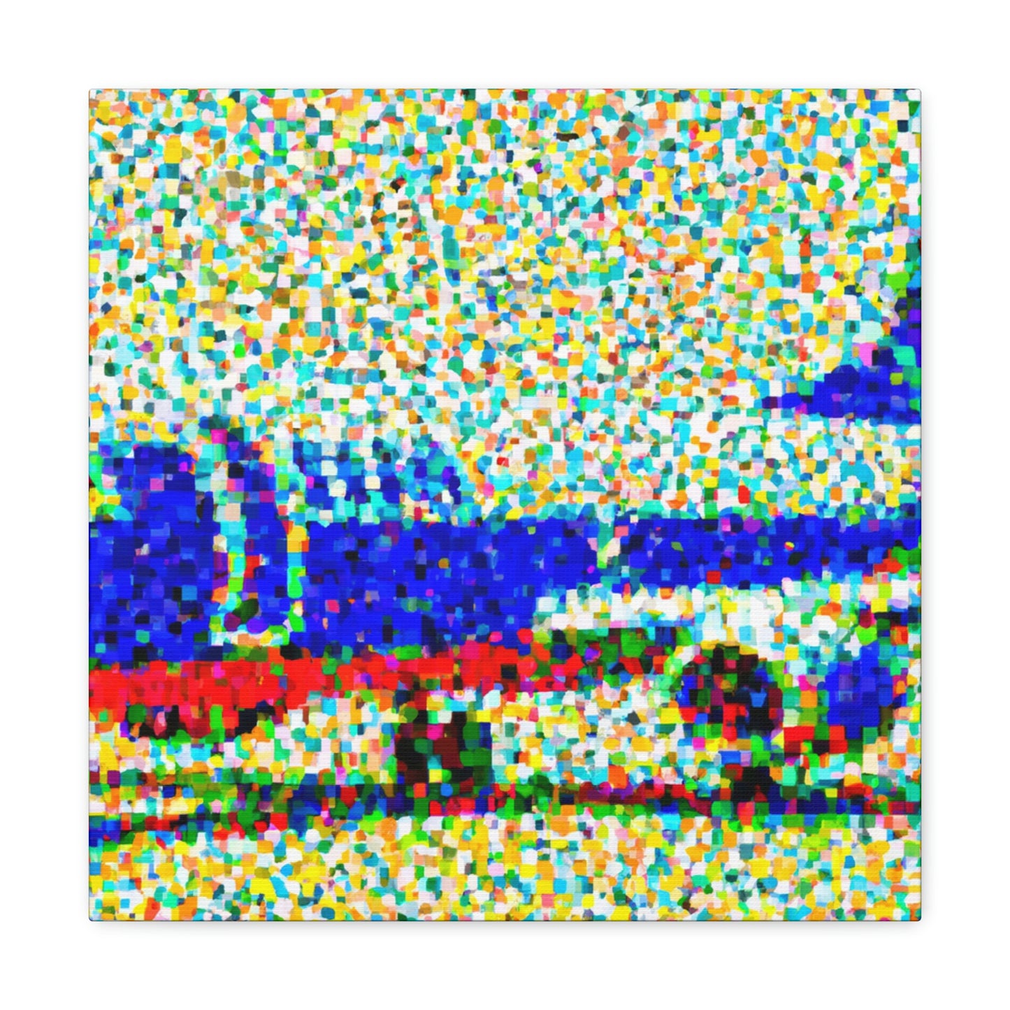 "Aerial Plane Pointillism" - Canvas