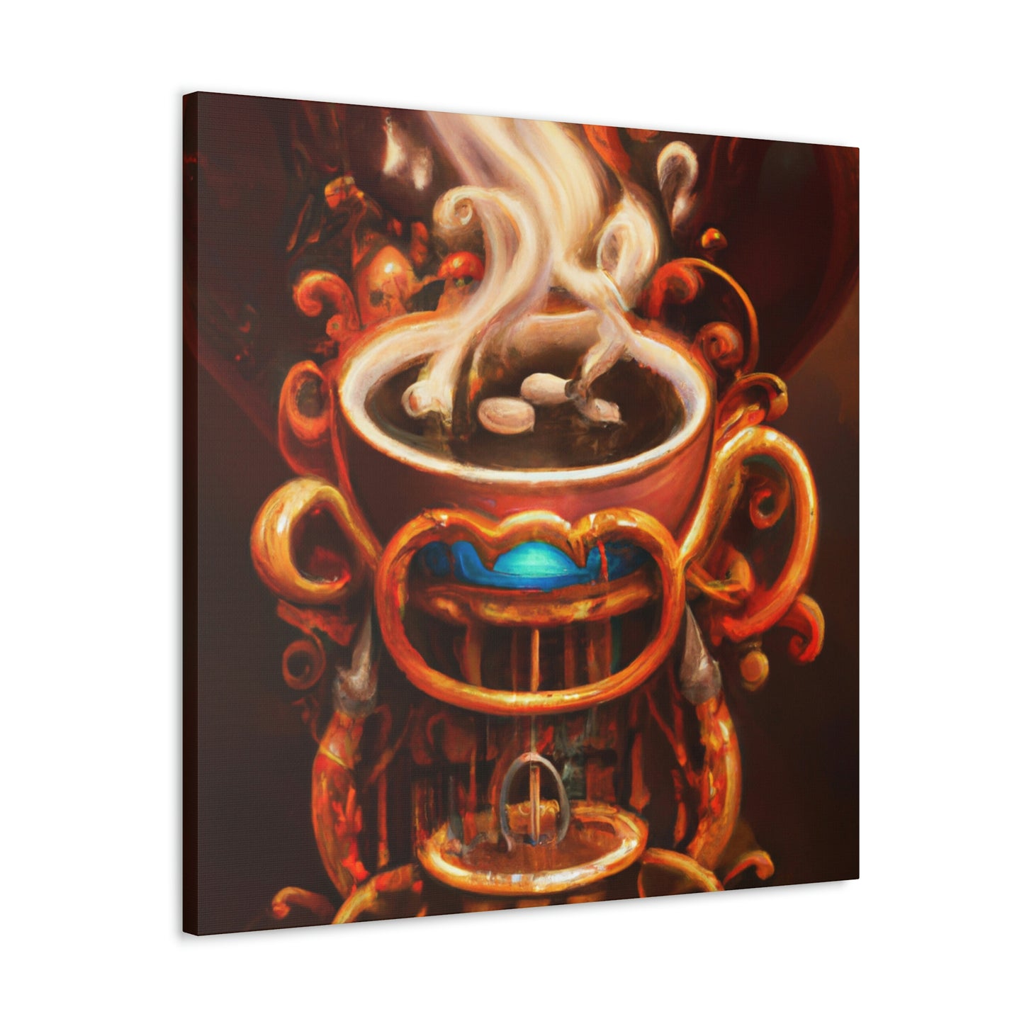 Coffee Cup Clockwork Impact - Canvas