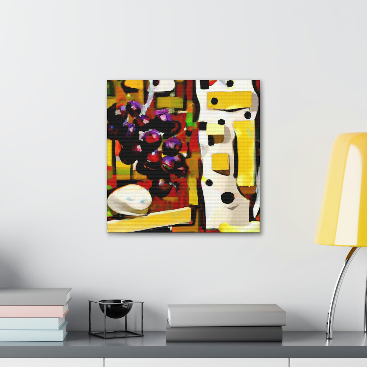 "Cheese and Grapes Collage" - Canvas