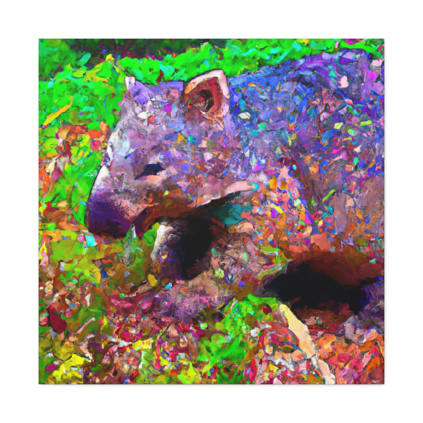 "Wombat in Pointillism" - Canvas