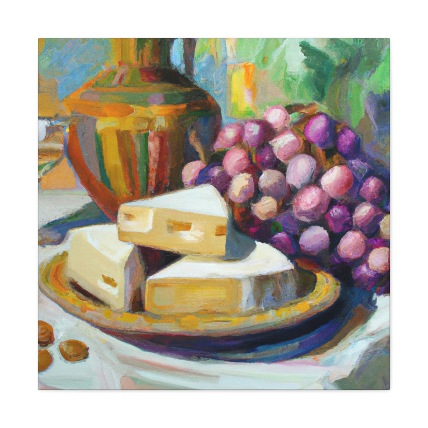 "Cheese and Grapes Feast" - Canvas