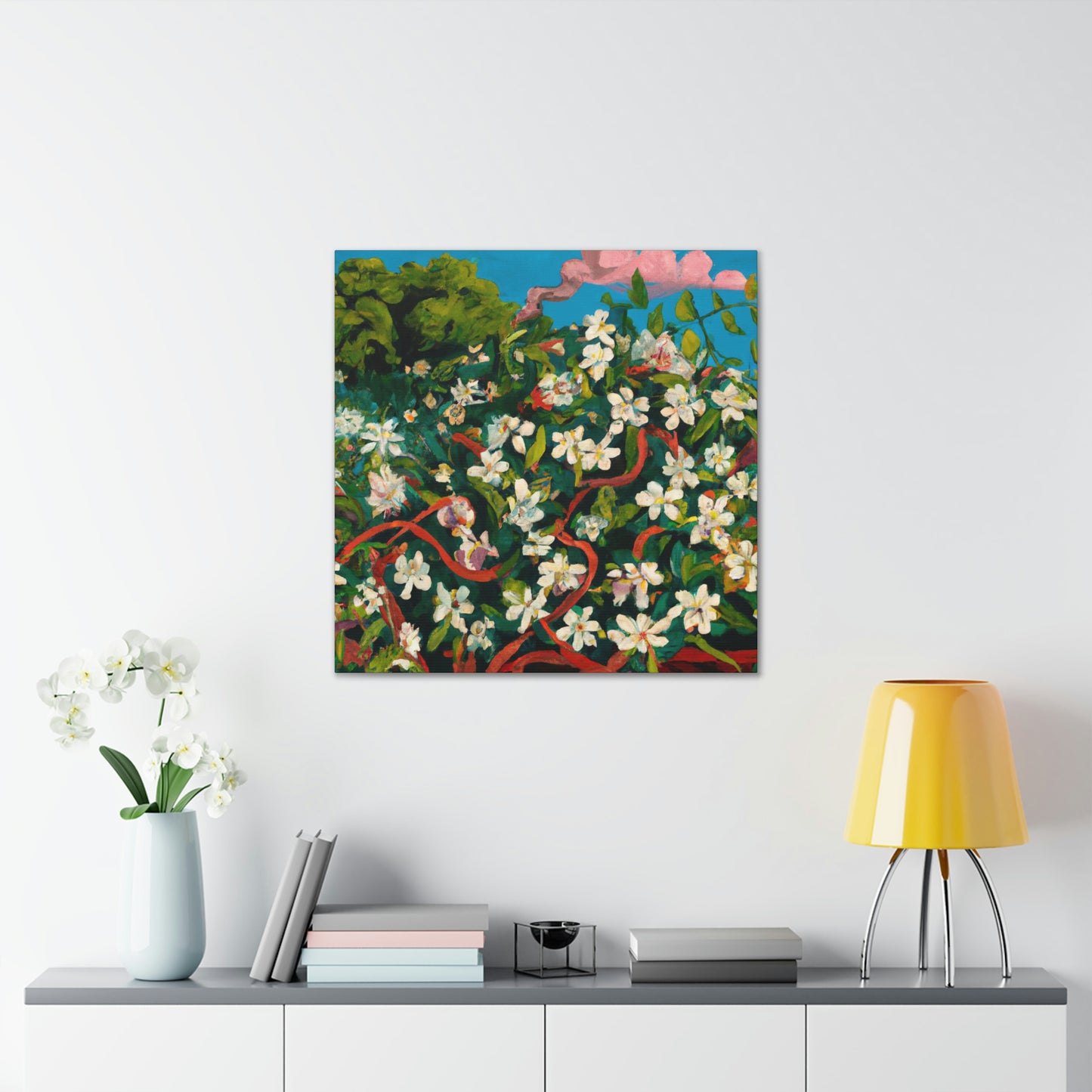 Jasmine's Expressionistic Bloom - Canvas