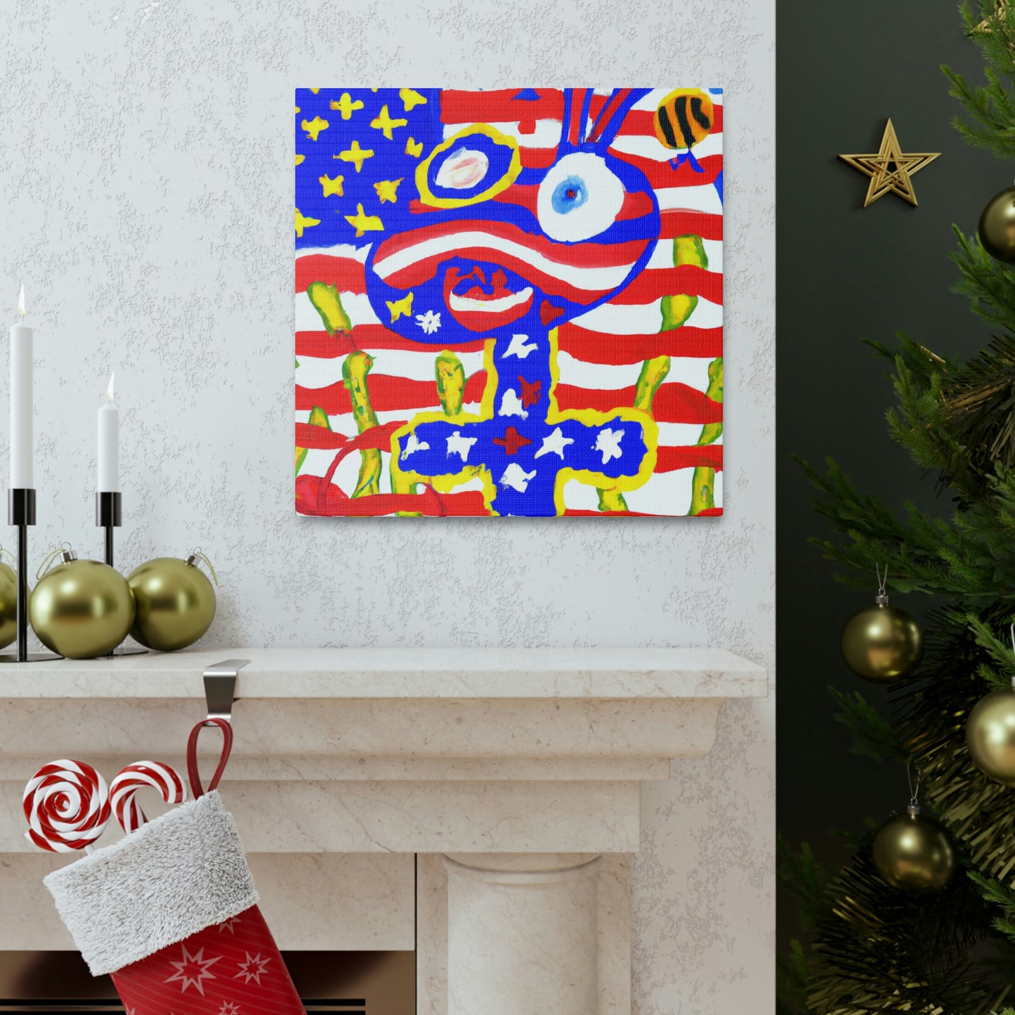 "Stars and Stripes Elegance" - Canvas