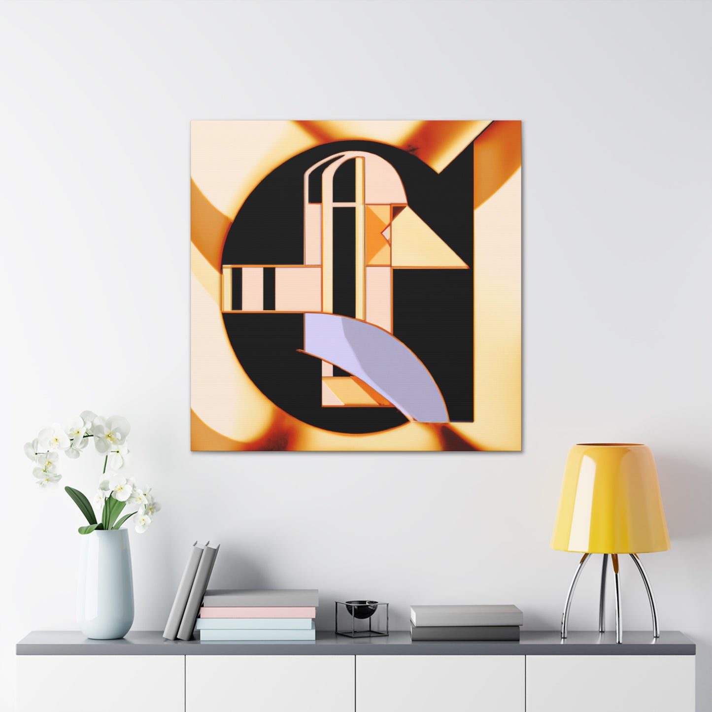 "Gleaming Art Deco Sun" - Canvas