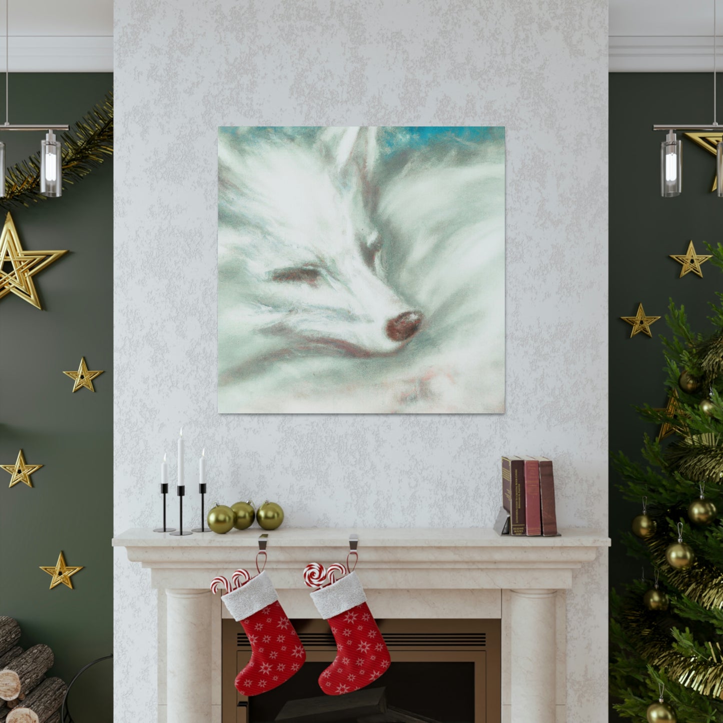 "Arctic Fox in White" - Canvas