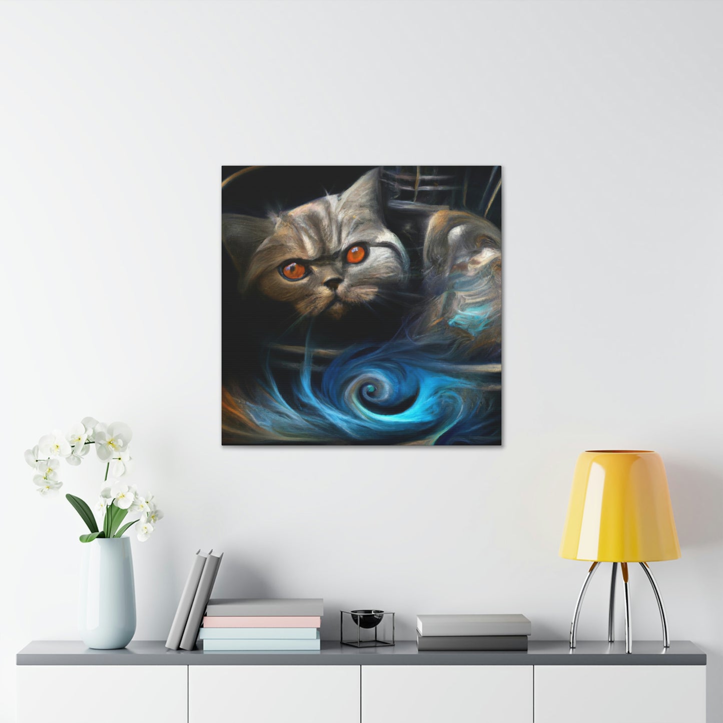 "Cat Purring Contentedly" - Canvas