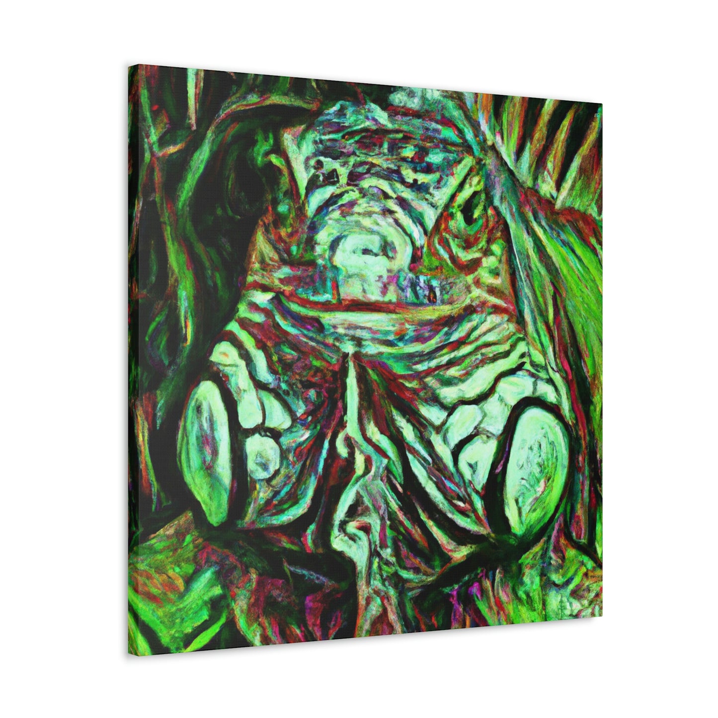 "Green Iguana Expressionism" - Canvas