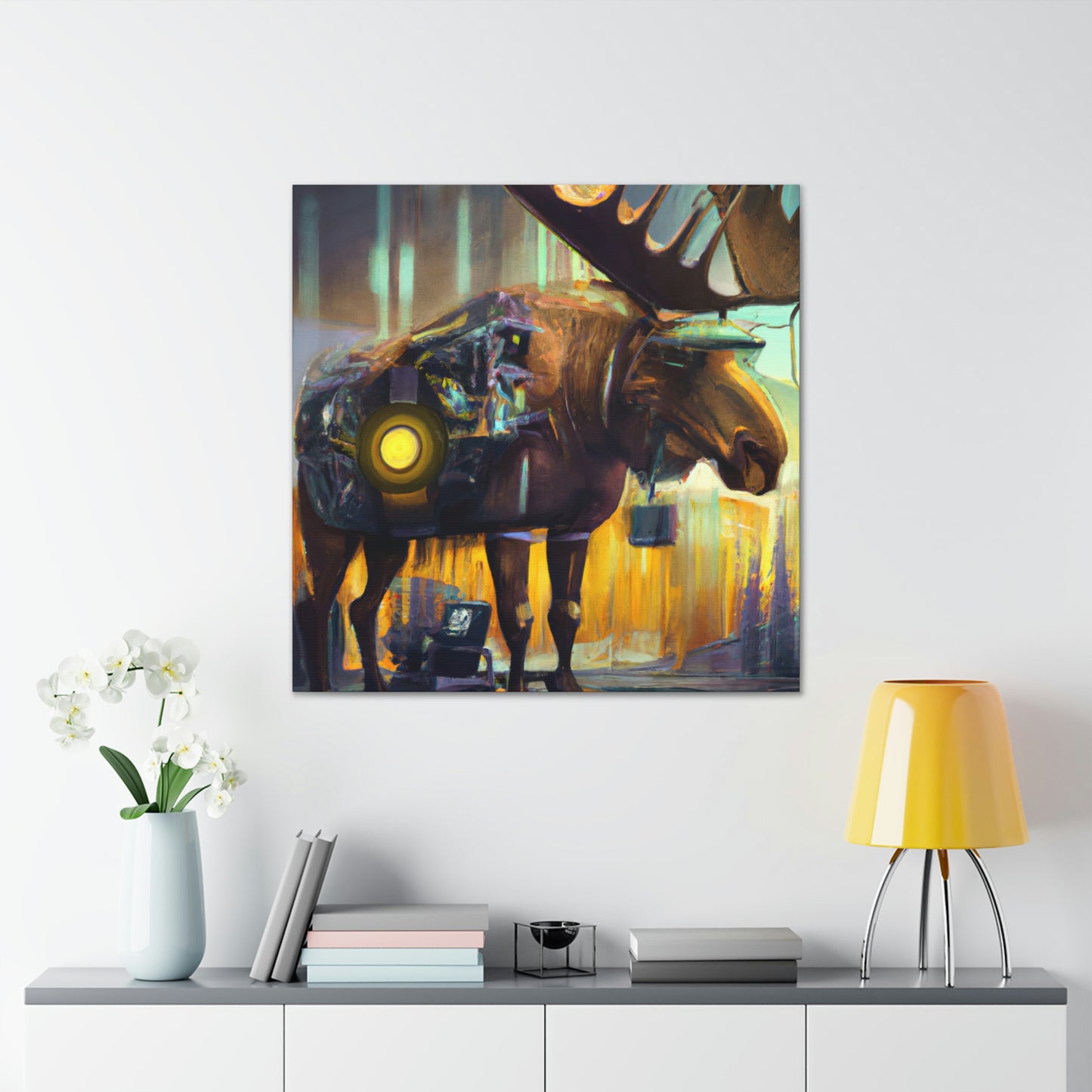 Moose in Steampunk Gear - Canvas