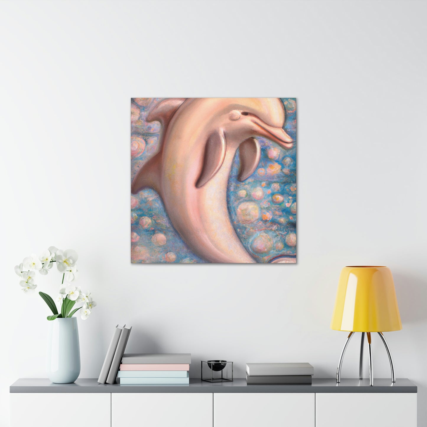 "Dolphin Dance Deco" - Canvas