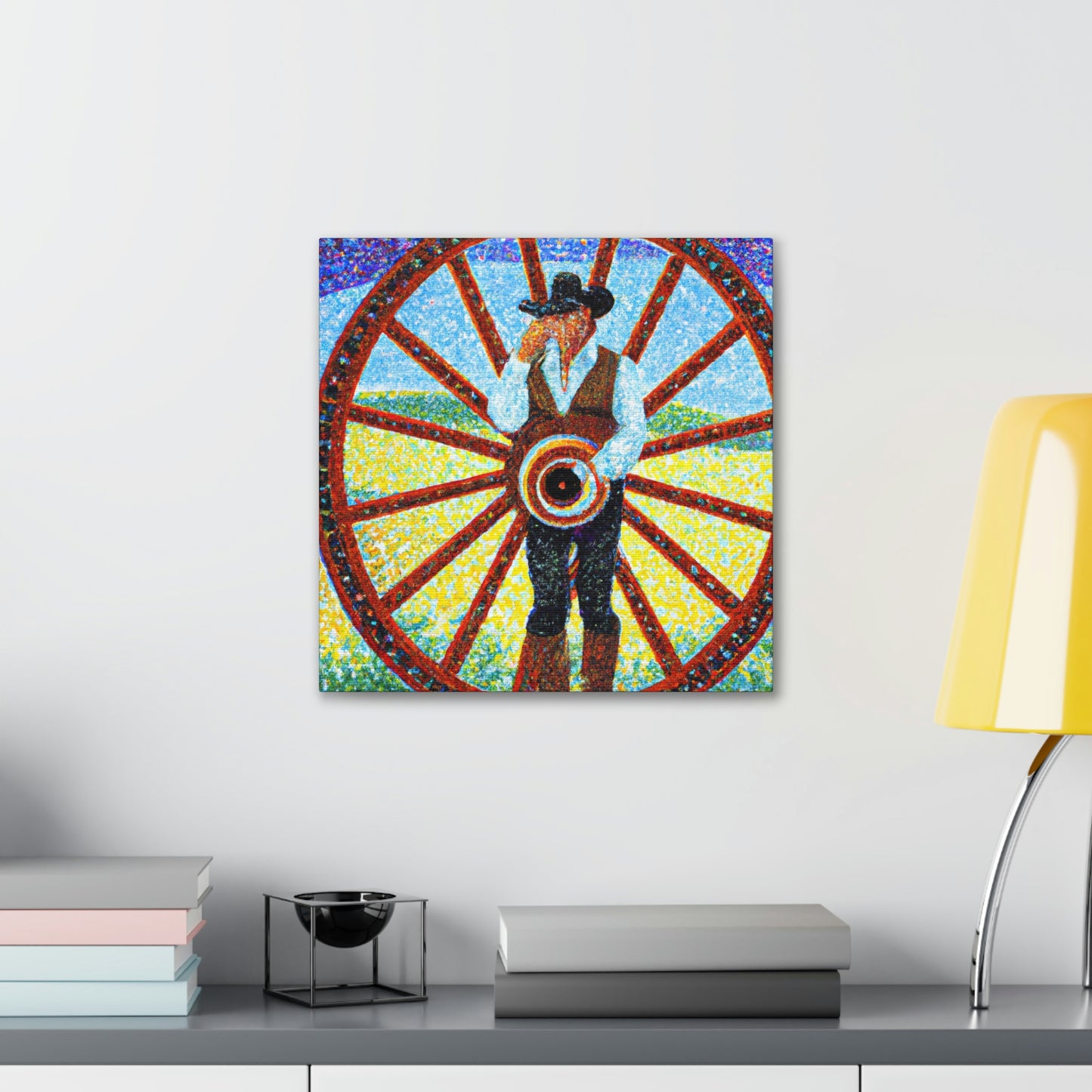 "Wheel of Time Pointillism" - Canvas