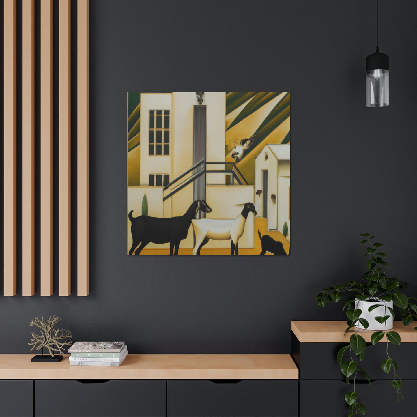 "Goat in Glamourous Gold" - Canvas