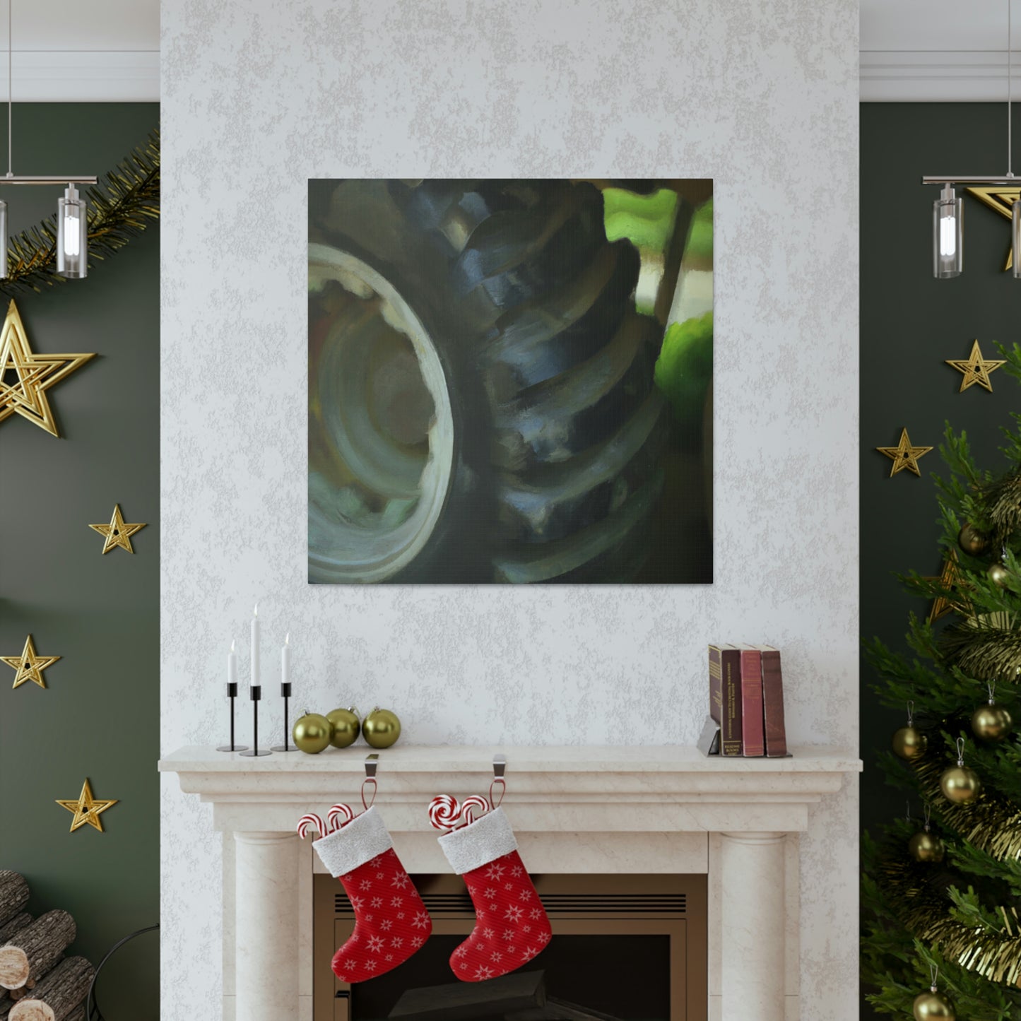 "Tractor Tire Reflection" - Canvas