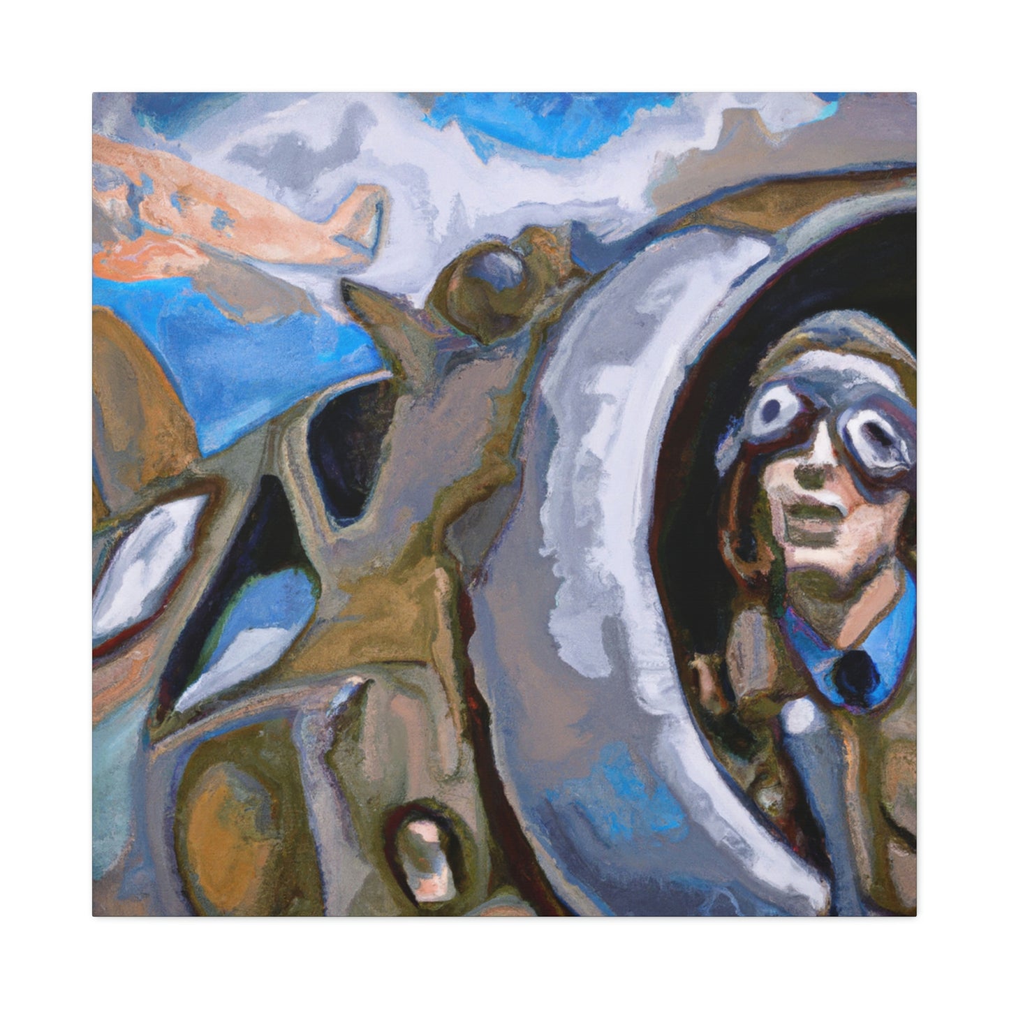 Aviator in Flight. - Canvas