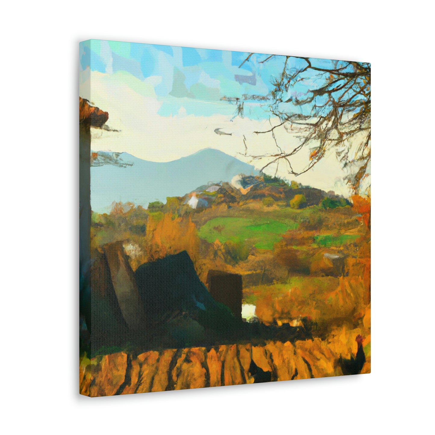 "The Serene Riverside Reflection" - Canvas