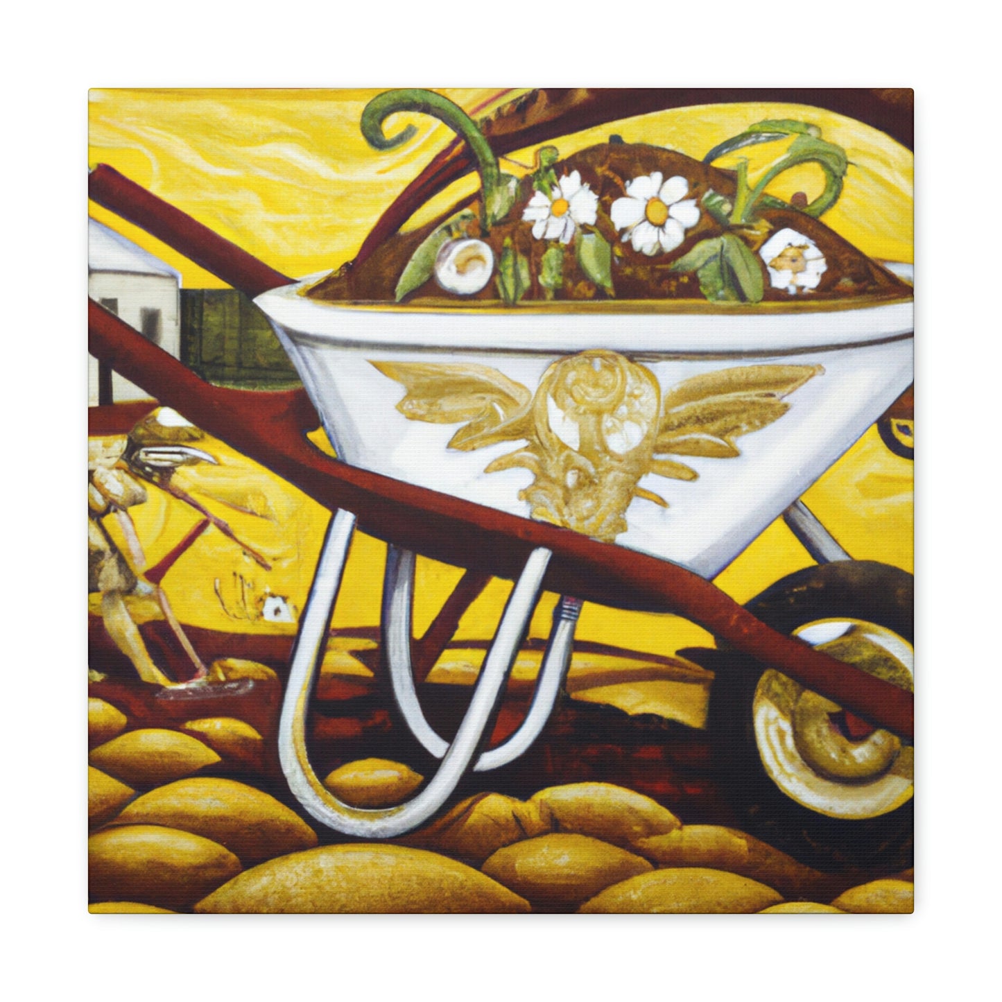 "Wheelbarrow in Bloom" - Canvas