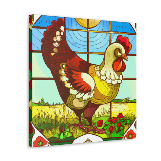 "Chickens in Art Nouveau" - Canvas