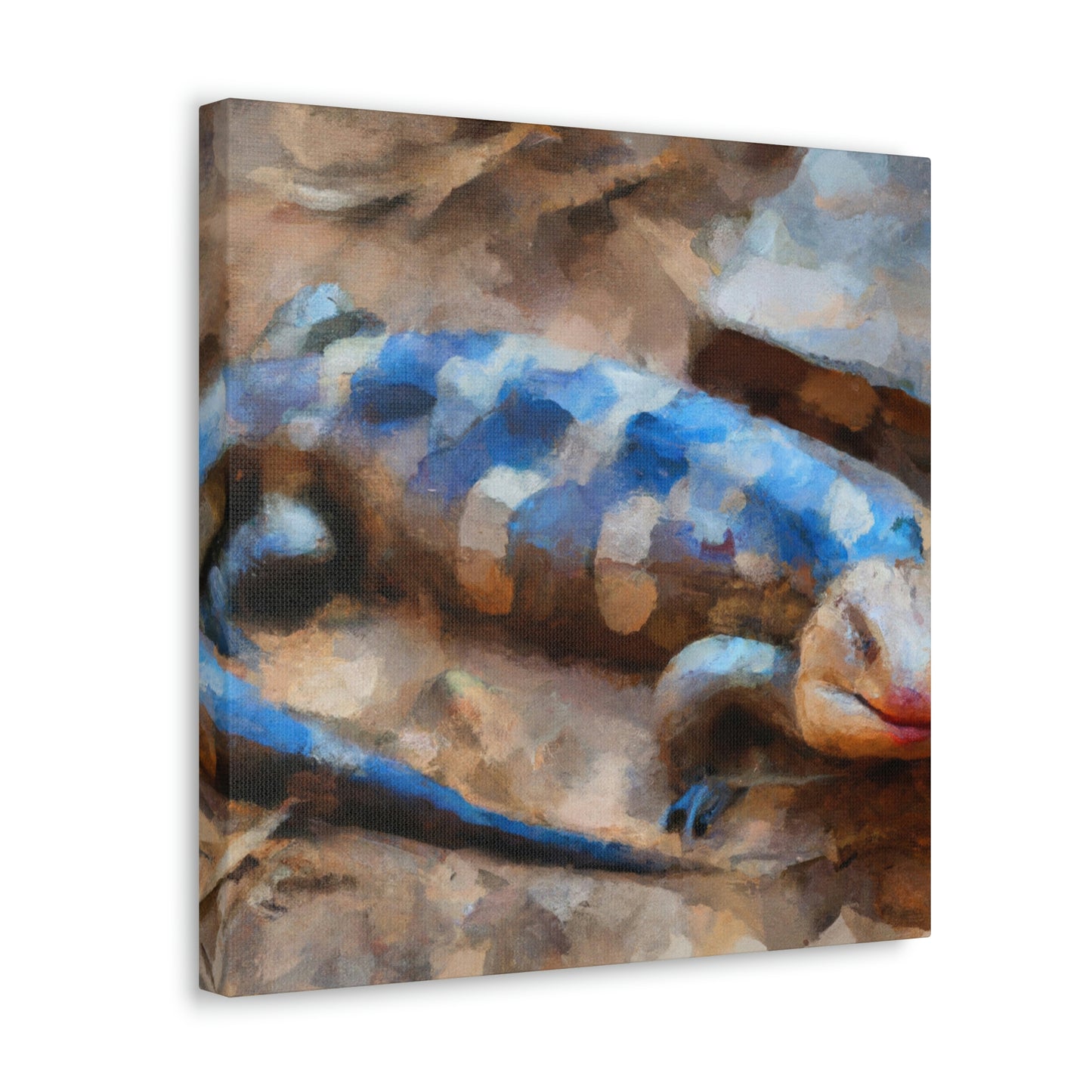 "Blue-Tongued Skink Dreaming" - Canvas