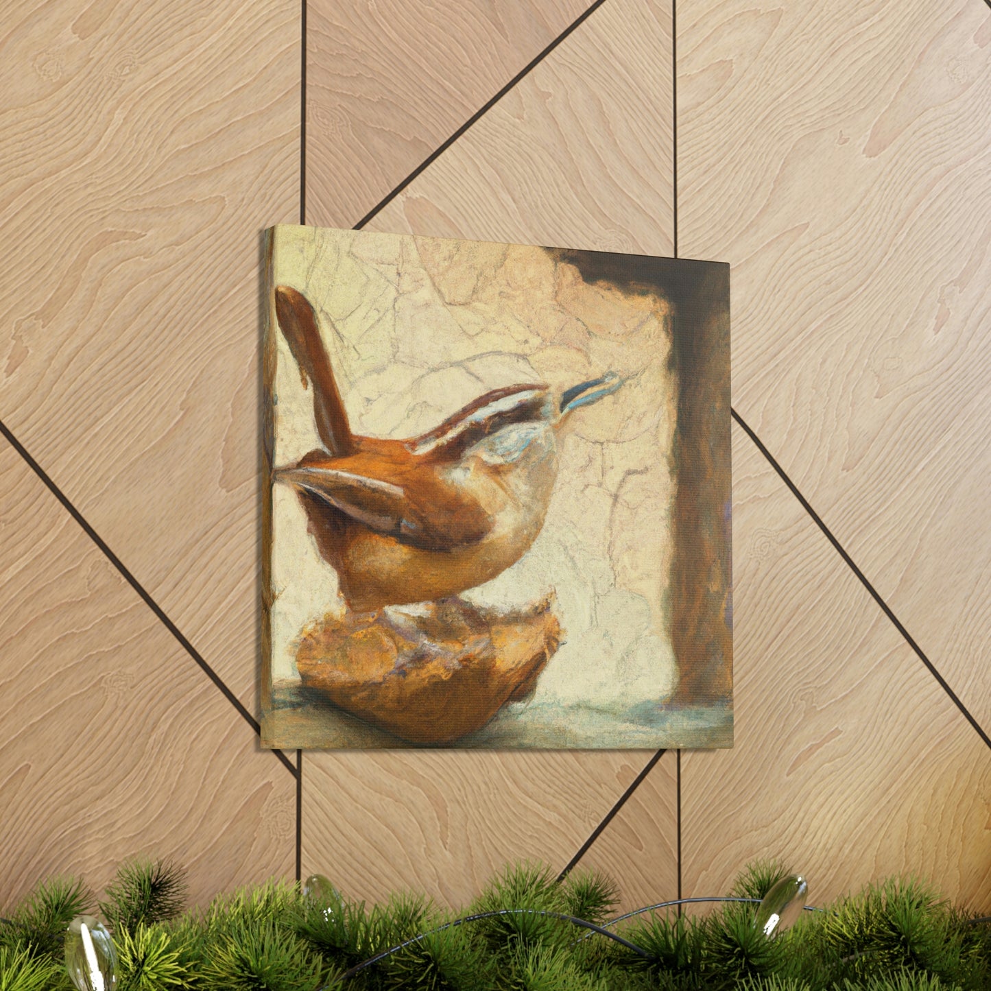 Singing Wren in Expressionism - Canvas