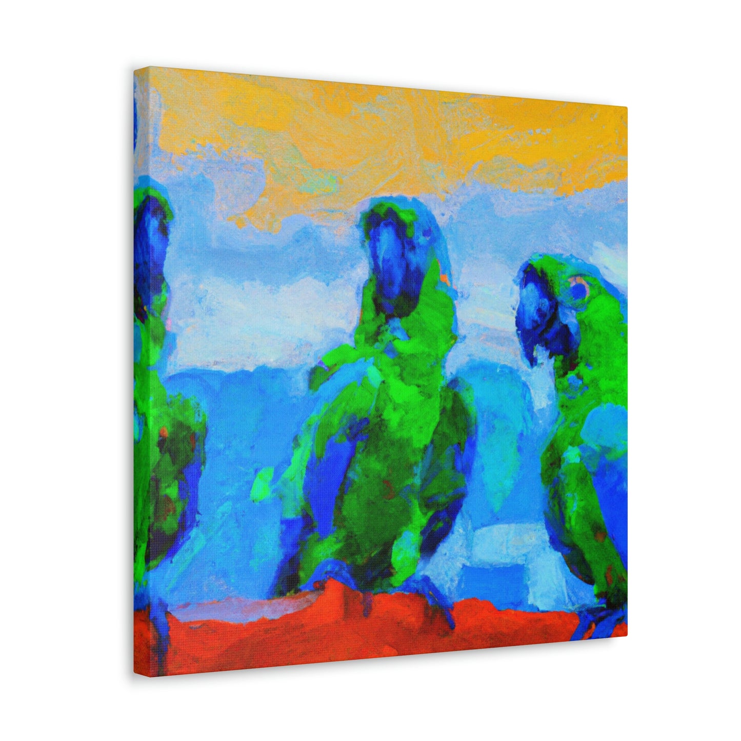 "Parrots Tinged with Passion" - Canvas