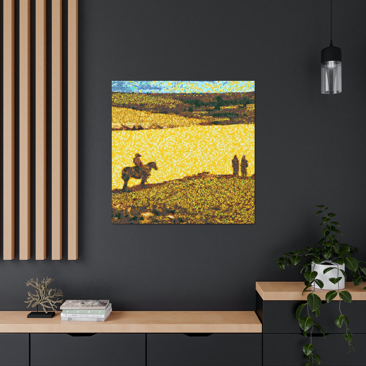 "Ranching in Pointillism" - Canvas