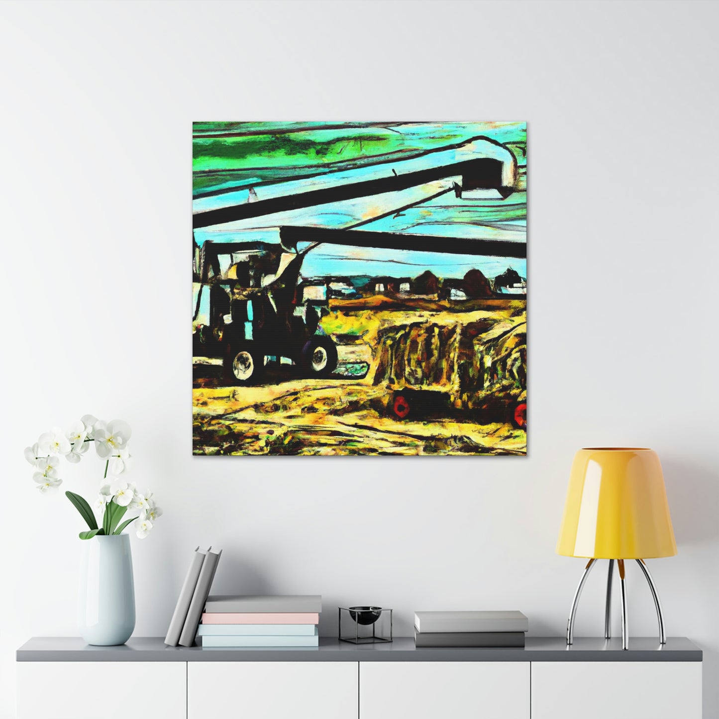 "Hay Baler at Dusk" - Canvas