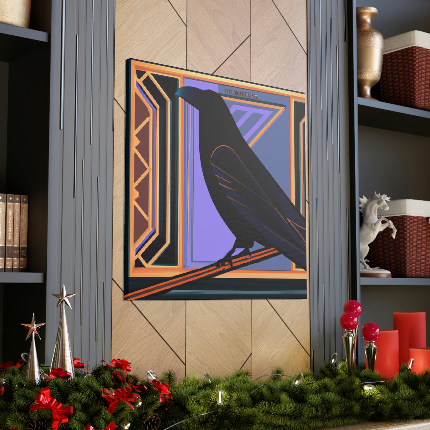 "Crow Over Art Deco." - Canvas