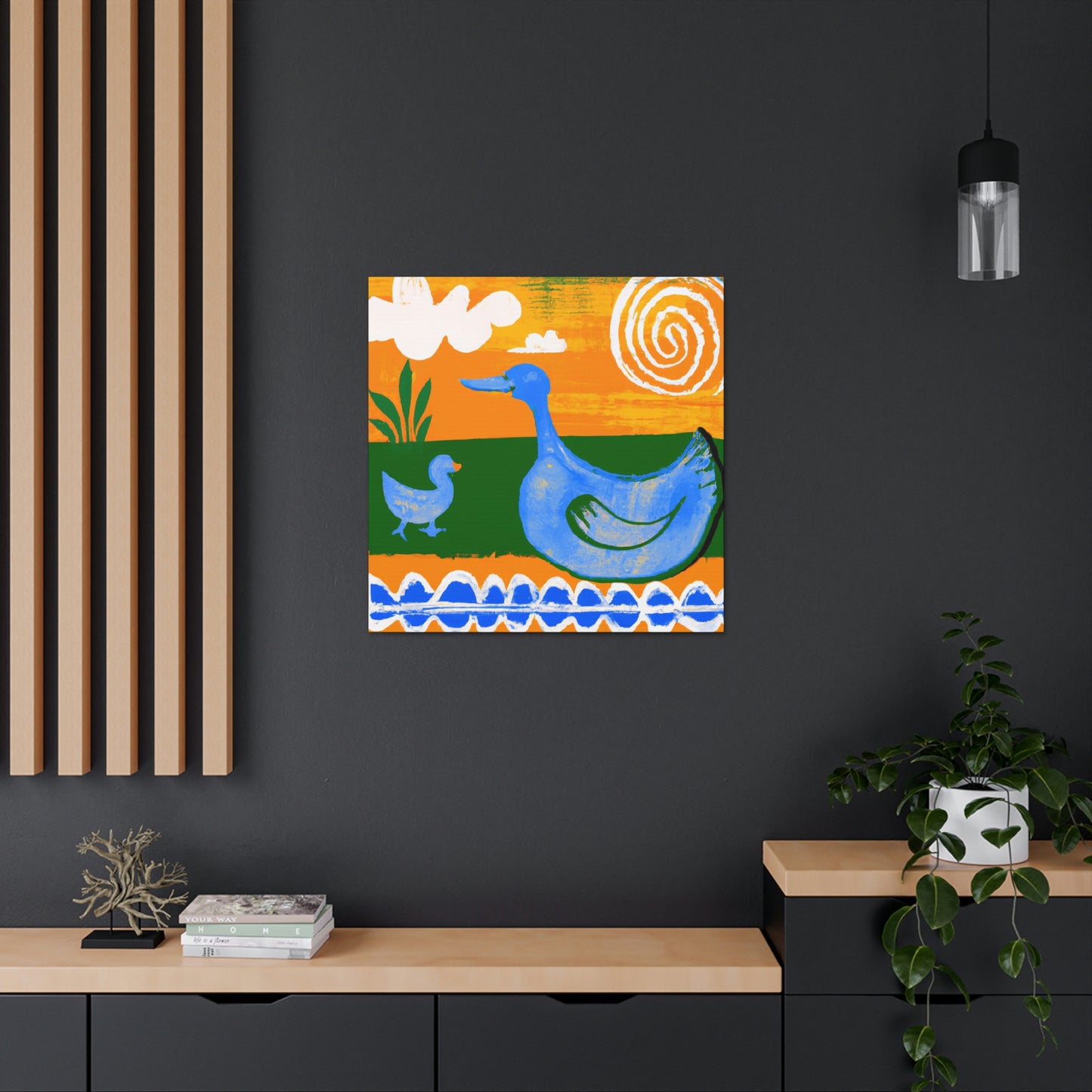 "Duck in Moonlight Harmony" - Canvas