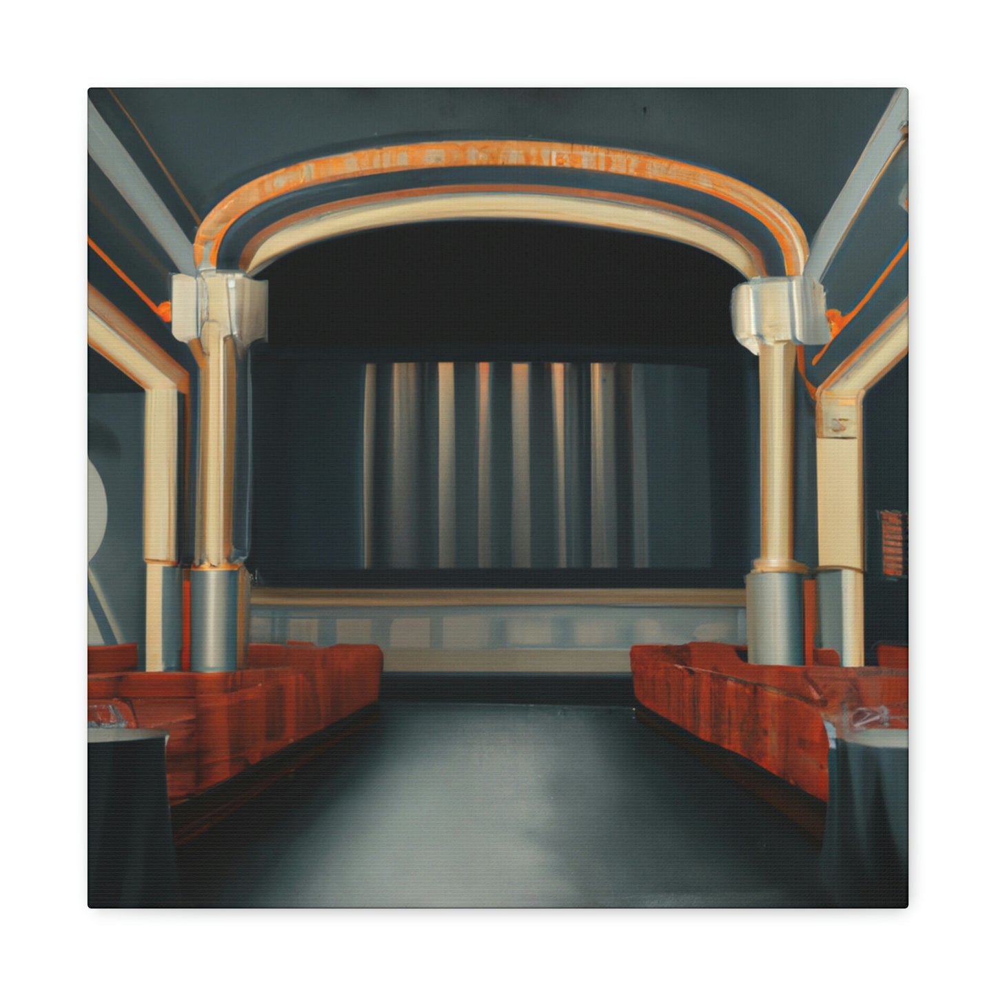 "Vintage Movie Theater Scene" - Canvas