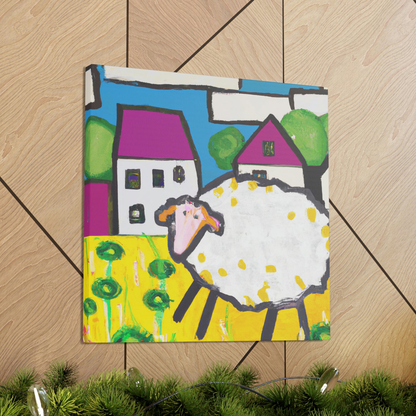 "Sheep in Splendid Hues" - Canvas