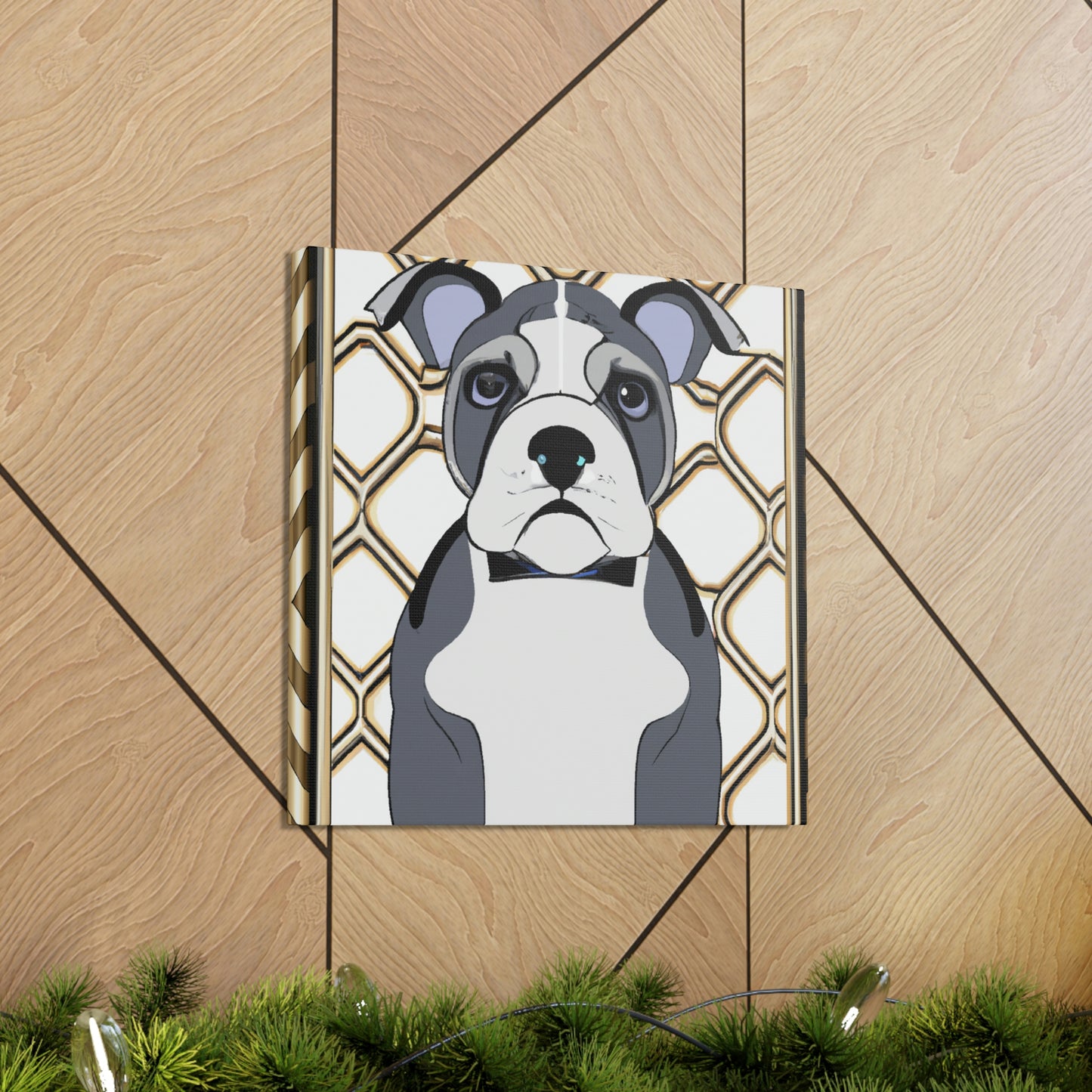 "Bulldog in Deco Style" - Canvas