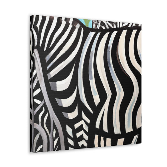 "Zebras Zooming Deco" - Canvas