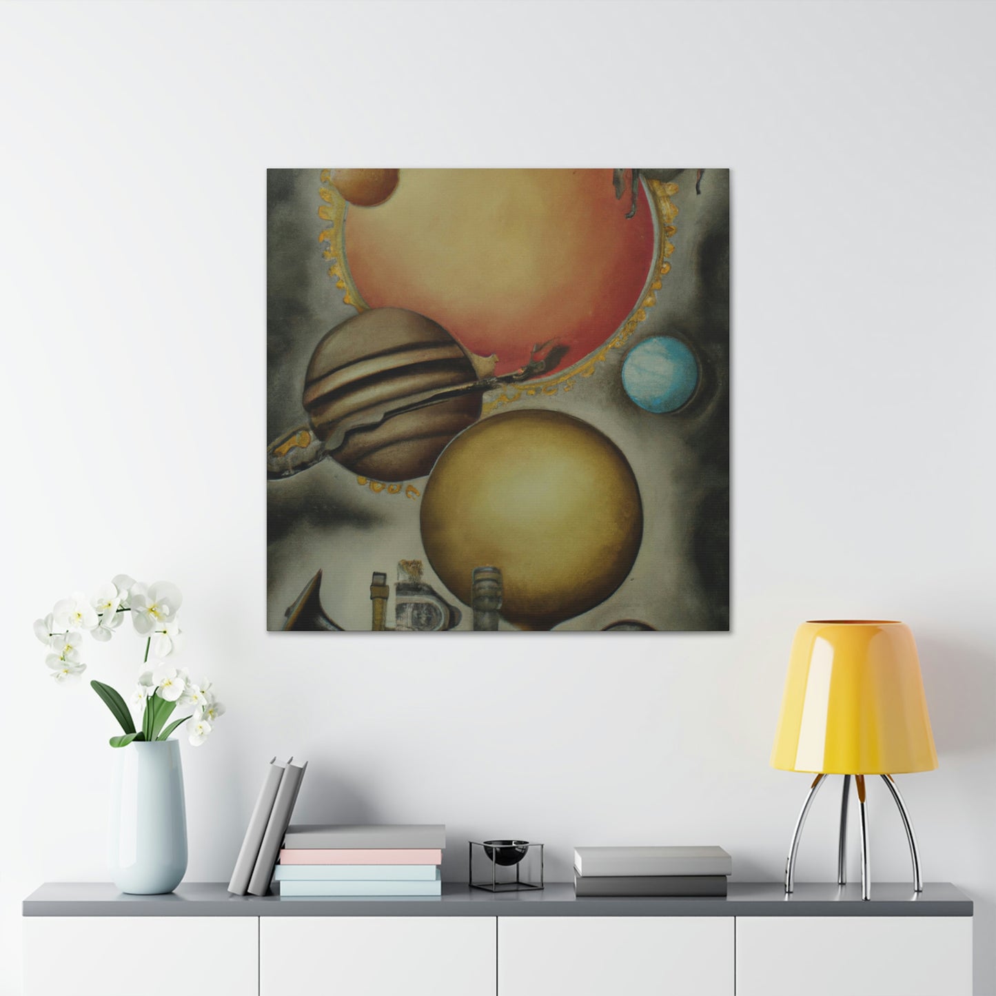 Steampunk Planets Violet - Canvas