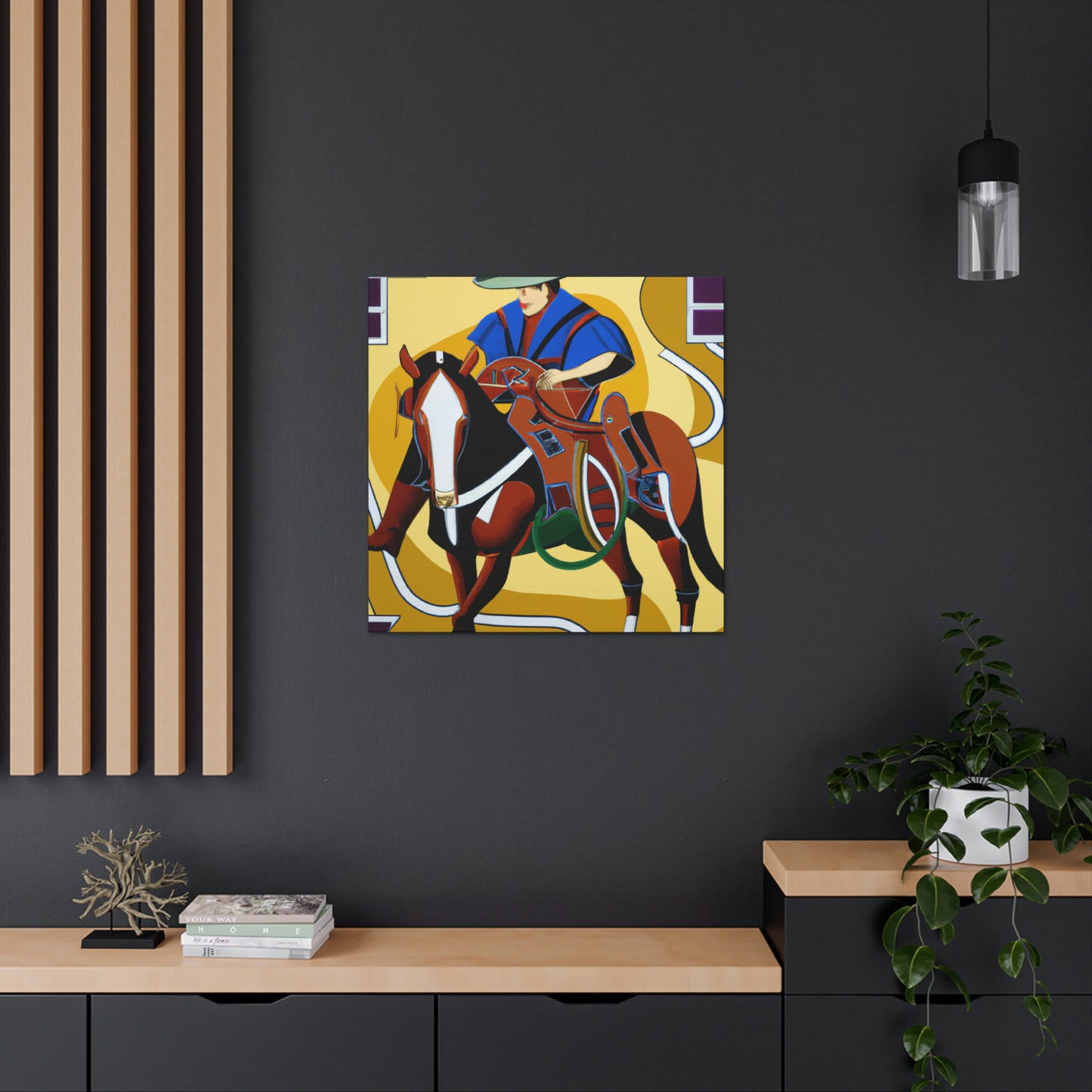 "Cowboy on Wild Steed" - Canvas