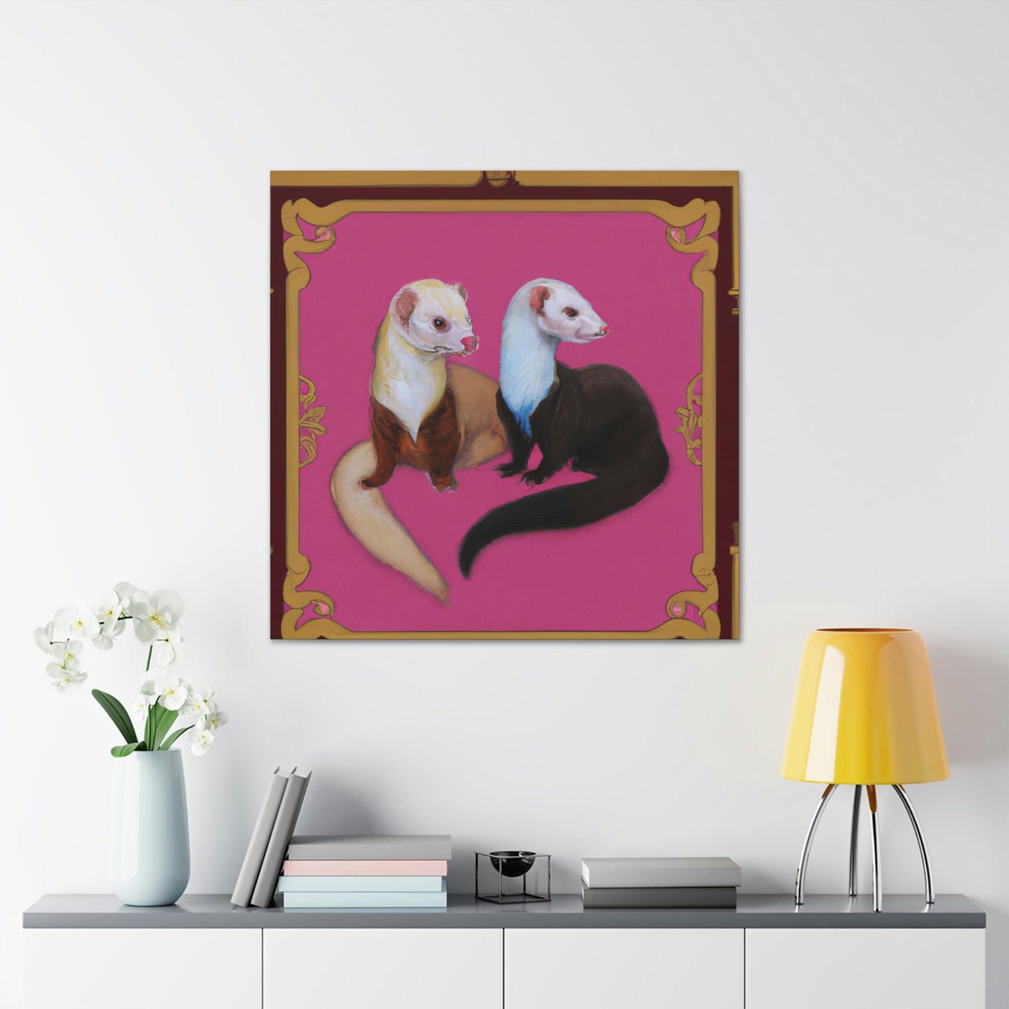 Ferrets in Art Deco - Canvas