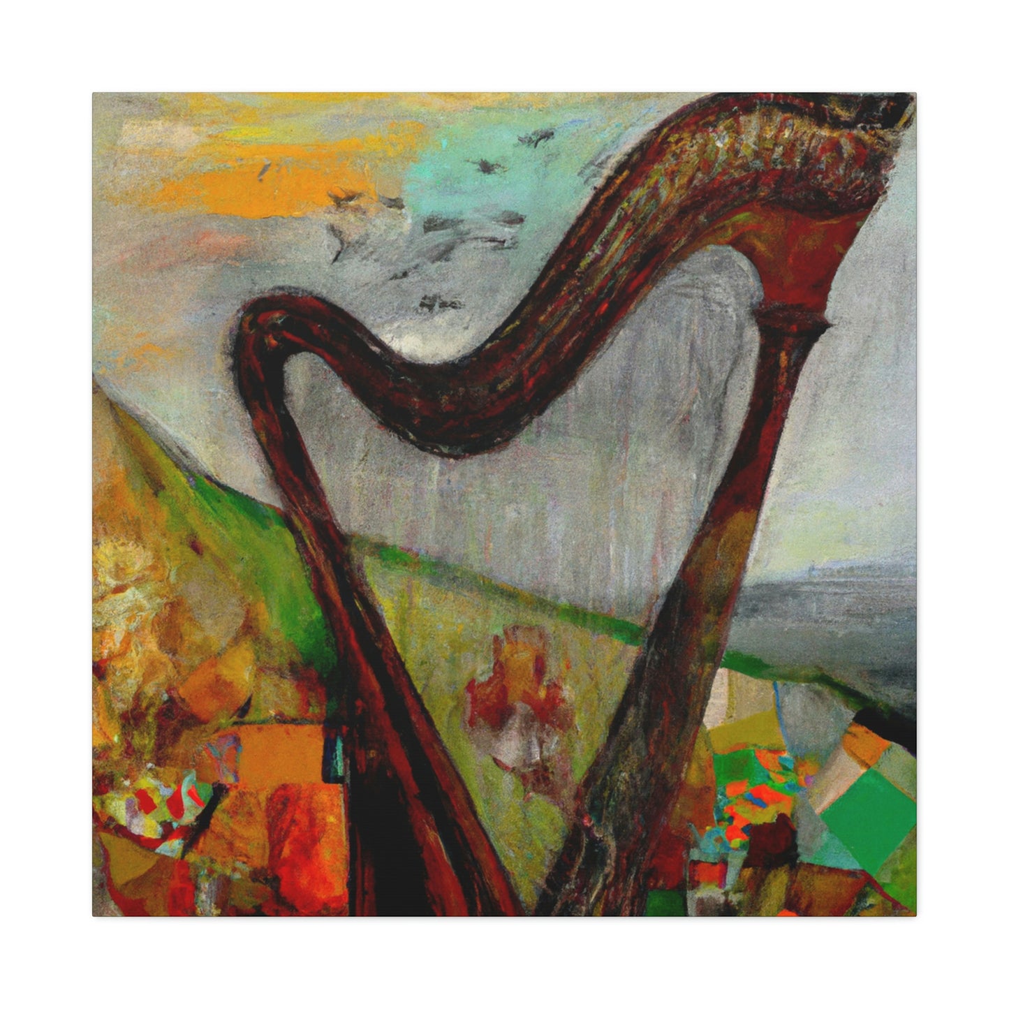 "Harp in Harmonious Colors" - Canvas