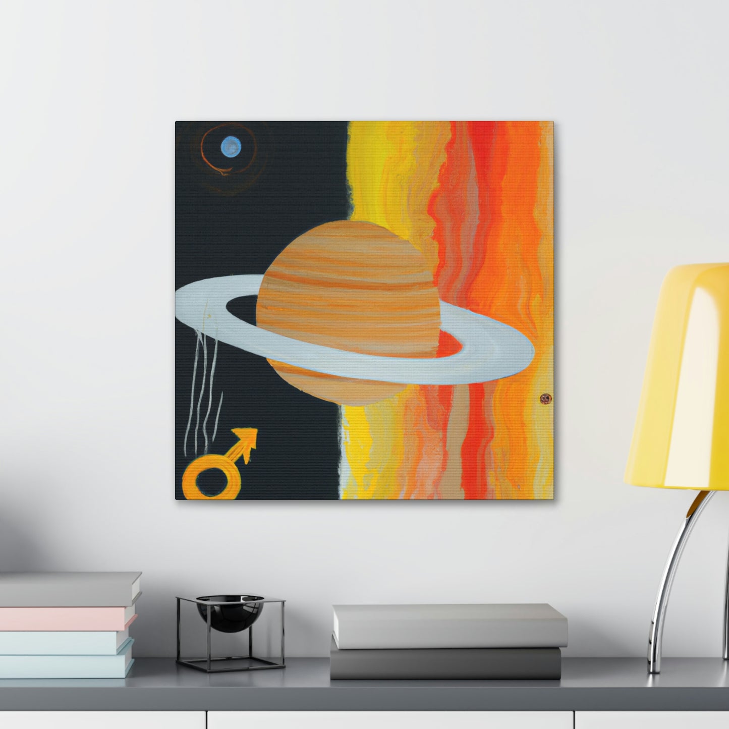 Saturn's Majestic Glow - Canvas