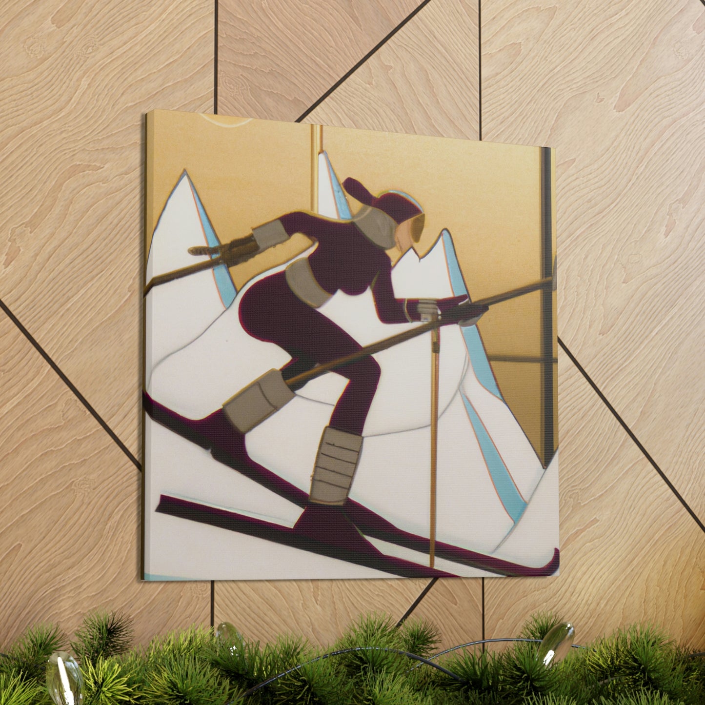 Gleaming Ski Slalom - Canvas