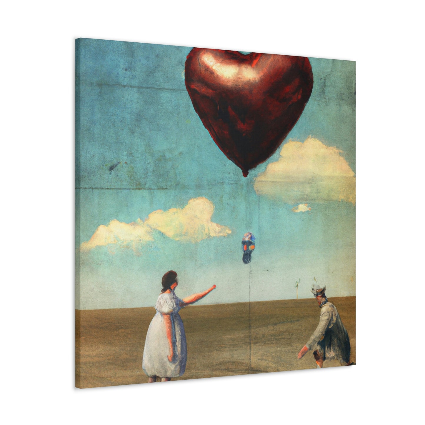 "Heart Balloon Ascension" - Canvas