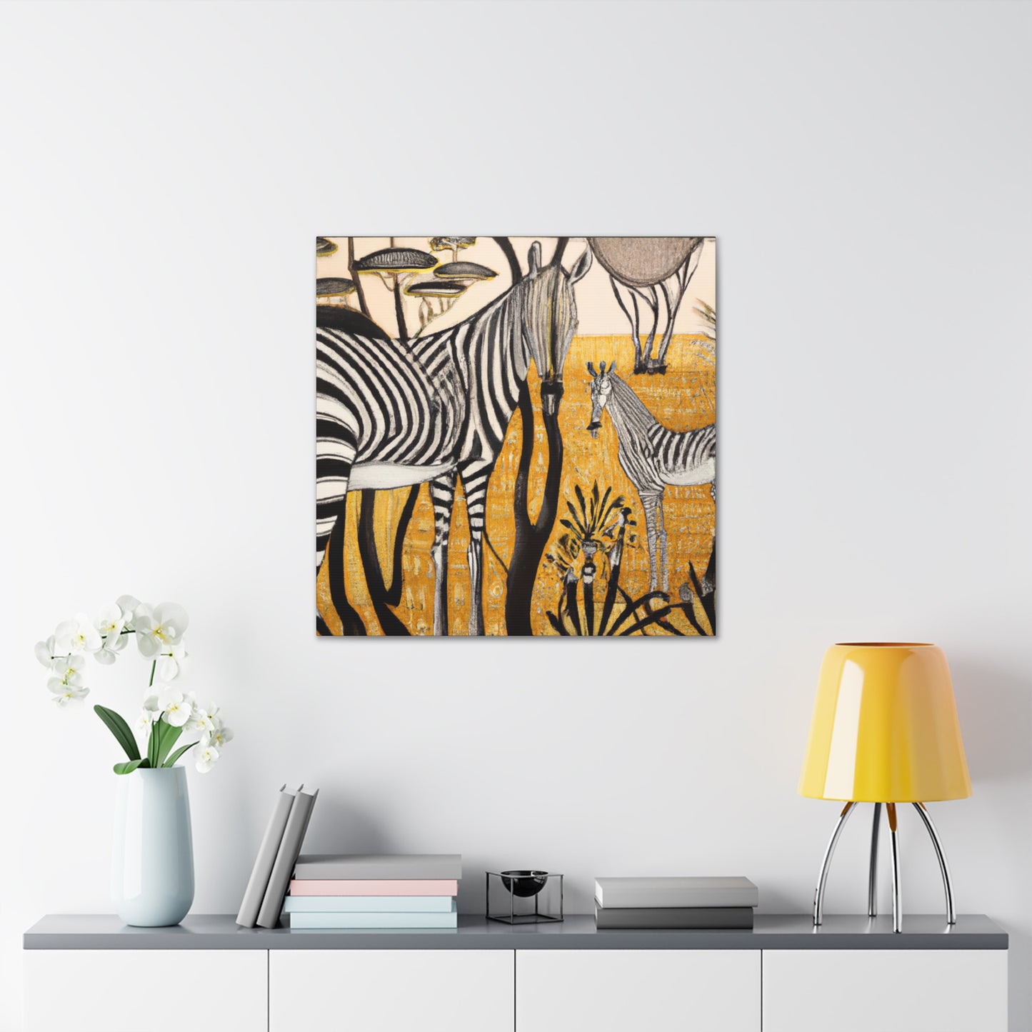 "Striped Zebra Symphony" - Canvas