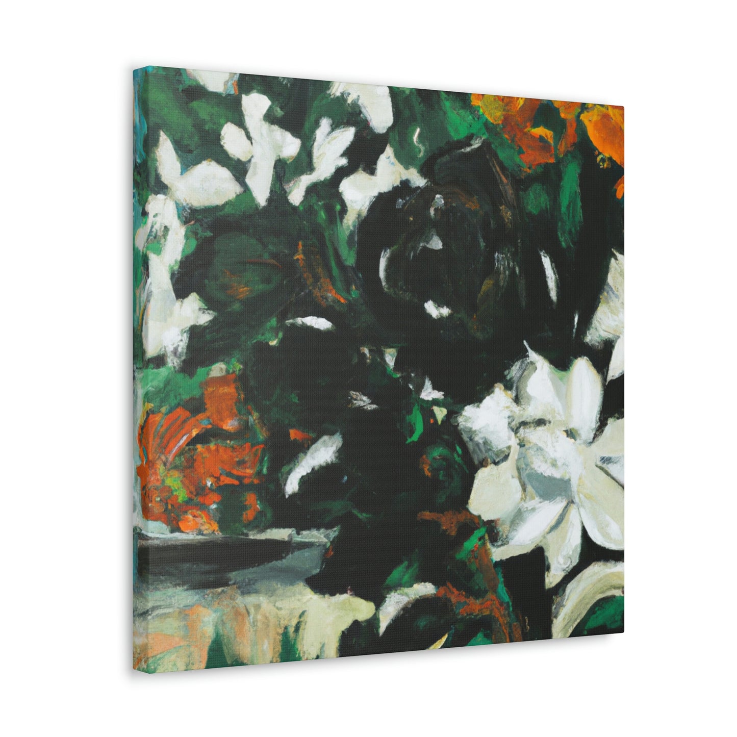 Gardenia's Expressionist Bloom - Canvas