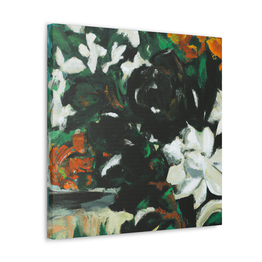 Gardenia's Expressionist Bloom - Canvas