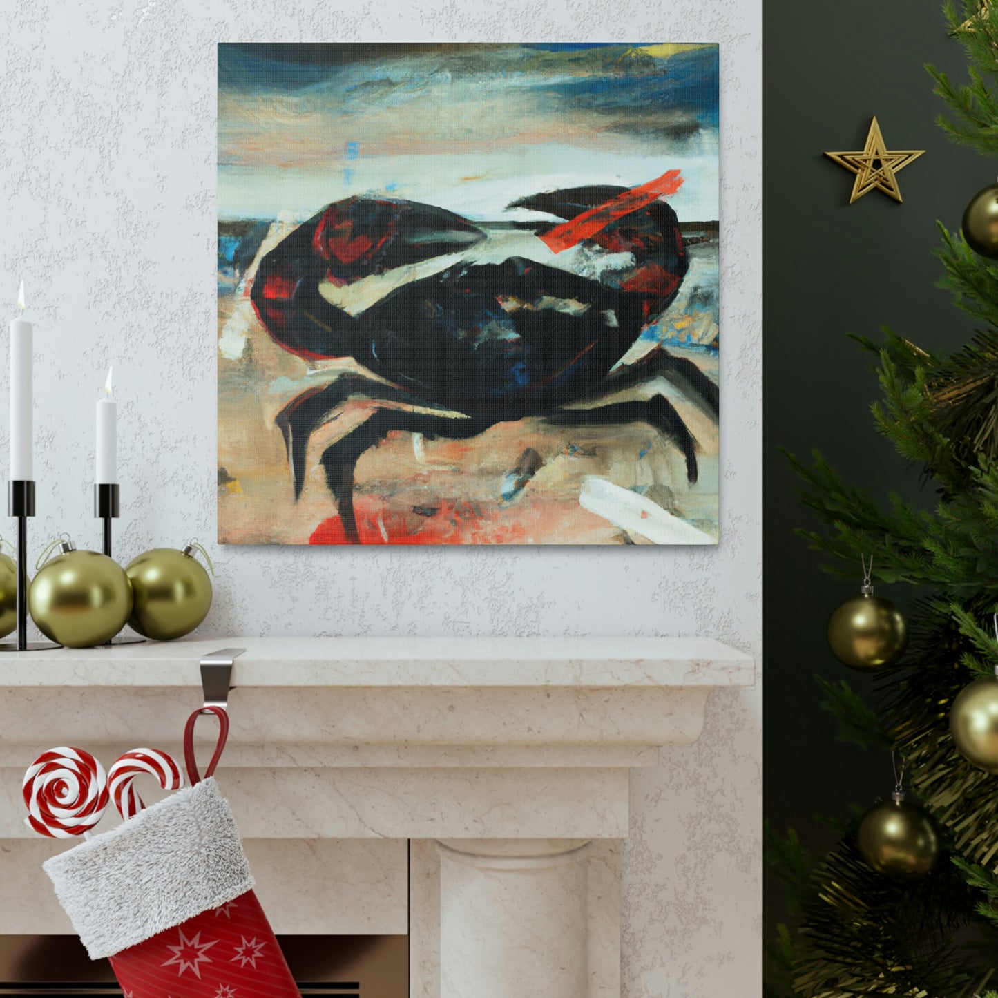 Crab on Abstract Canvas - Canvas