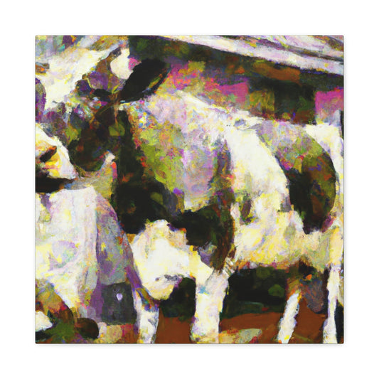 Milking a Countryside Cow - Canvas